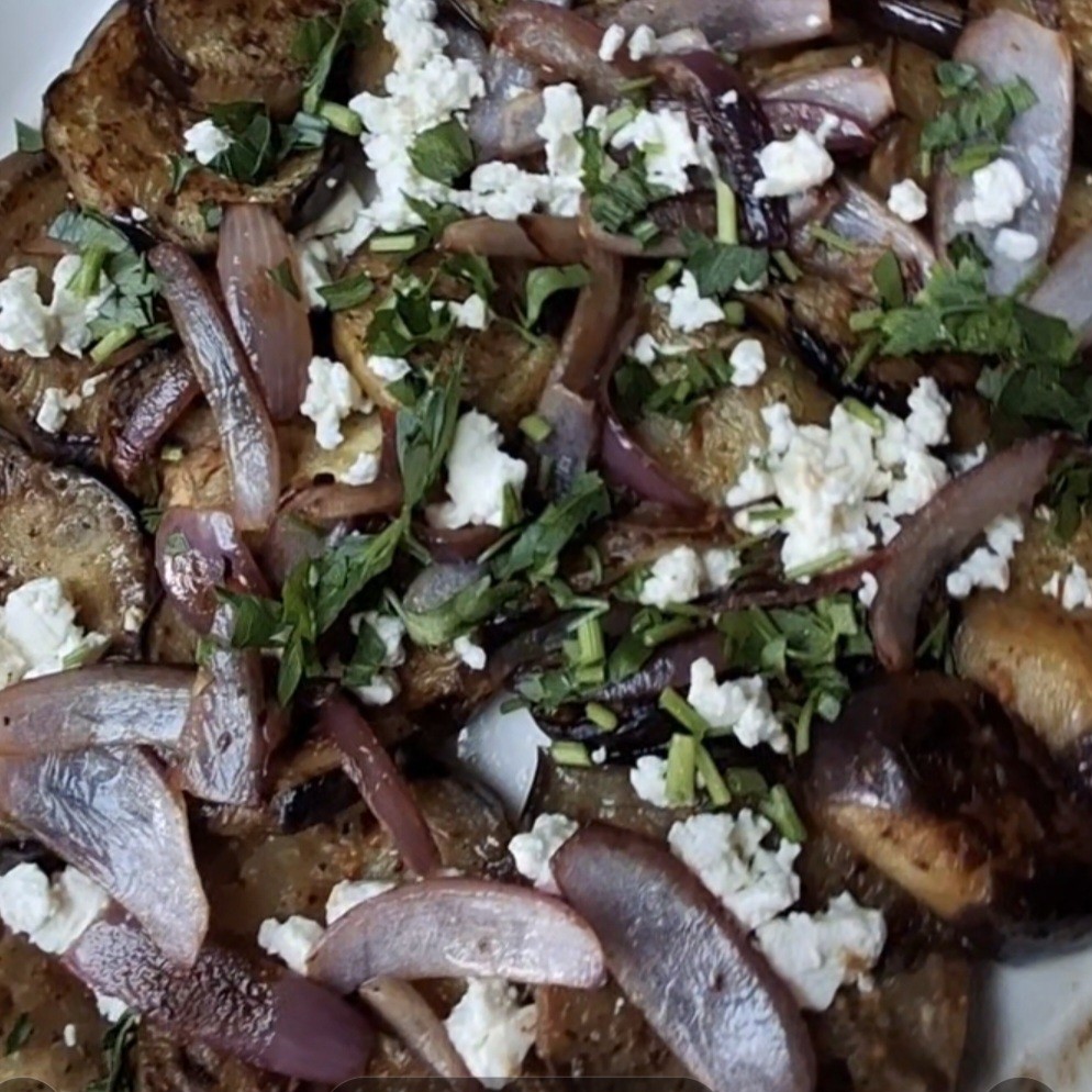 Aubergine & Feta Salad (feeds 9 approx)
